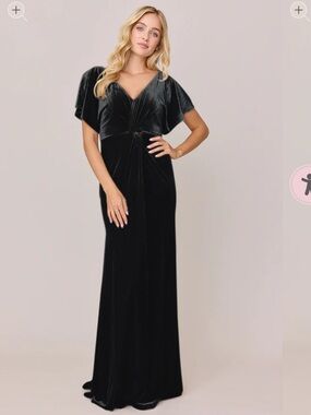 Revelry Gwen Velvet Dress Black Wedding Bridesmaid Black Tie Size 10 Occasion